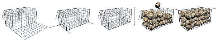 Assembling a welded gabion system